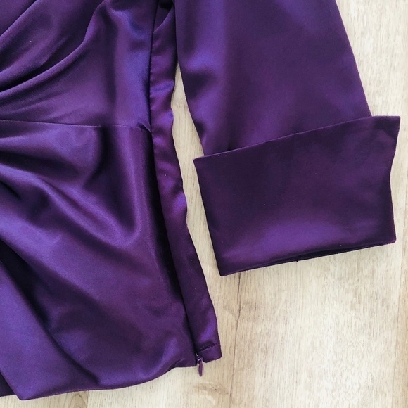 Joseph Ribkoff, Purple, Satin, Twist Front, Top, Blouse, Size 6, Nice Condition - Picture 8 of 12